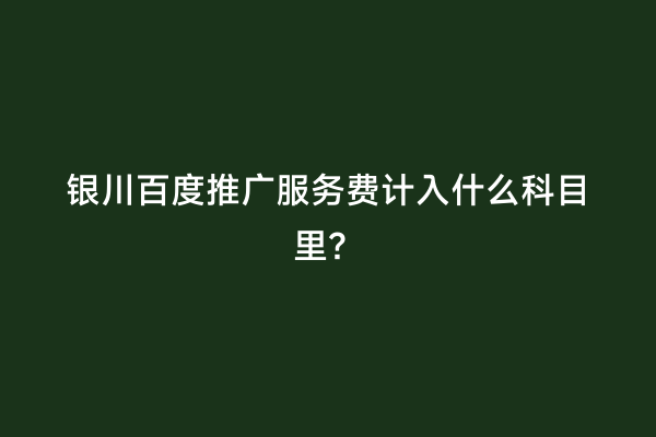 银川百度推广服务费计入什么科目里？