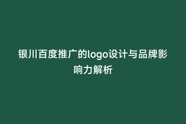 银川百度推广的logo设计与品牌影响力解析