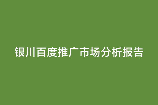 银川百度推广市场分析报告