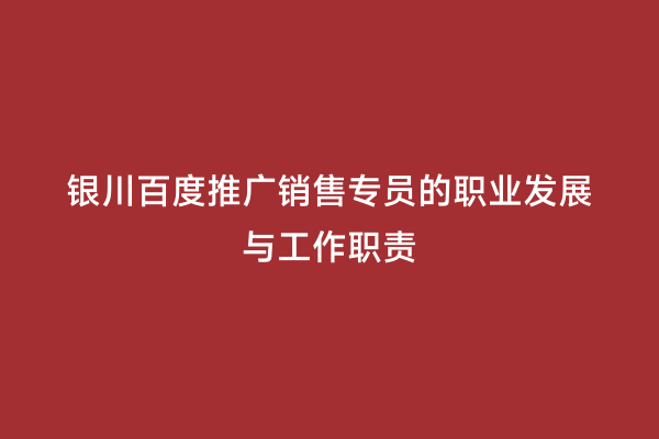 银川百度推广销售专员的职业发展与工作职责